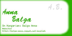 anna balga business card